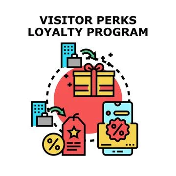 Visitor perks loyalty program for customer rewards Illustration