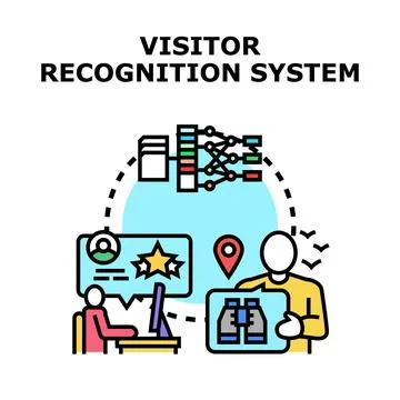 Visitor recognition system identifying and analyzing user data Ilustración de archivo