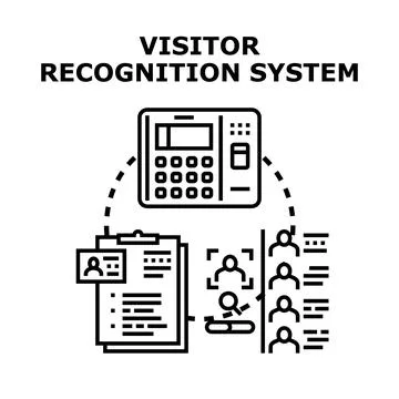 Visitor recognition system identifying people for access control Stock Illustration