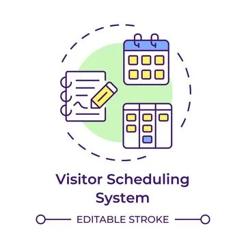 Visitor scheduling system multi color concept icon 스톡 일러스트