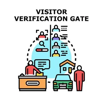 Visitor verification gate access control system Stockillustratie