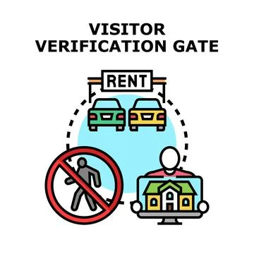 Visitor verification gate system concept vector illustration 스톡 일러스트