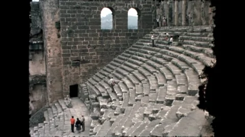 Visitors at Ancient Theater Stock Footage 278040164