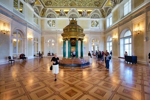 Visitors explore the Winter Palace in St. Petersburg Russia Stock Photos