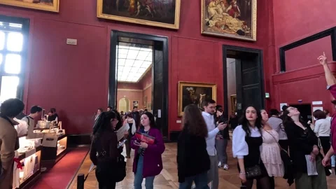 Visitors Exploring Paris Museum Store Stock Footage 309514533
