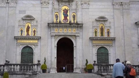 Visitors exploring sacred mountain of varallo, italy Stock Footage 280706013