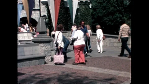 Visitors in front of the castle Stock Footage 276289718