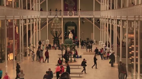 Visitors Inside Museum Stock Footage 42526617