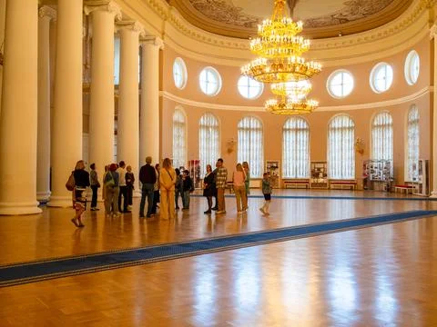 Visitors in large dance hall in Tauride Palace Stock Photos