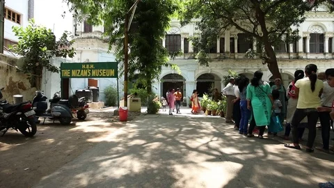 Visitors-Nizams-Museum Stock Footage 75595643