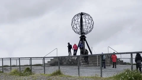 Visitors at Nordkapp Stock Footage 340338858