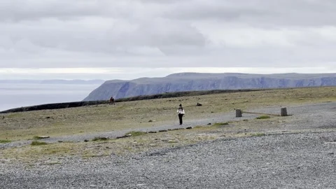 Visitors at Nordkapp Stock Footage 340338974