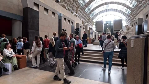 Visitors at Orsay Museum, Paris Stock Footage 302524618