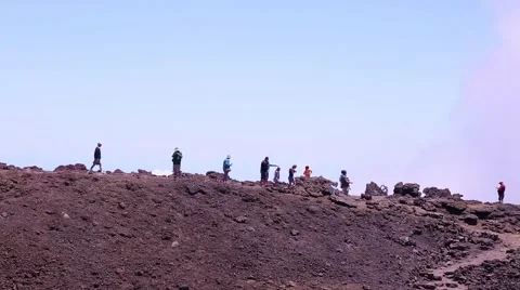 Visitors on overlook viewing Haleakala Volcano Stock Footage 51987953