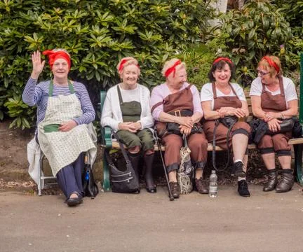 Visitors participating in the war time type tea dancing Stock Photos