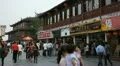 Visitors Passing Nanjing Shopping Street Chinese Restaurant Buyers Busy Zone Day HD Footage