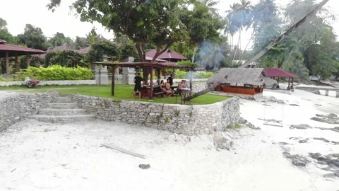 VISITORS OF PURI ASU RESORT SUMATRA Stock Footage 232651279