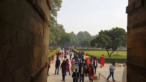 Visitors at qutub Stock Footage 87153333