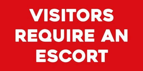 Visitors require an escort sign Stock Illustration