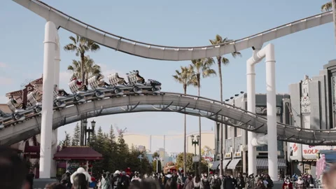 Visitors riding the Hollywood Dream rollercoaster at Universal Studios