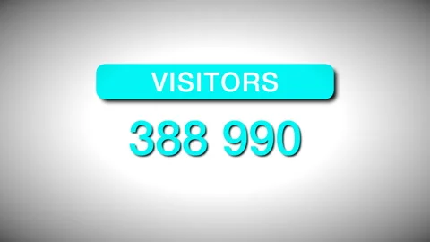 Visitors to Site Increasing Counter Showing Fast Growing Web Traffic Success Stockbeeldmateriaal 337767315