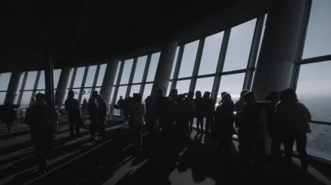 Visitors of the Skytree Observation Deck, Tokyo Stock Footage 44913113