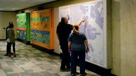 Visitors in Skywalk Observatory in Prudential Tower. Stock Footage 64334777