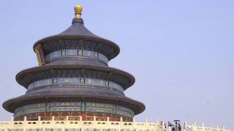 Visitors to the Temple of Heaven Stock Footage 84046724