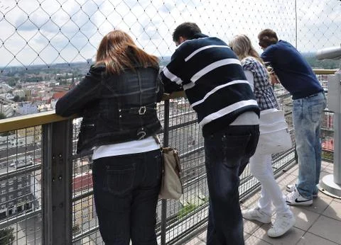 Visitors to the tower Foto stock