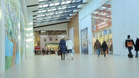 Visitors walk in the mall Stock Footage 44751372