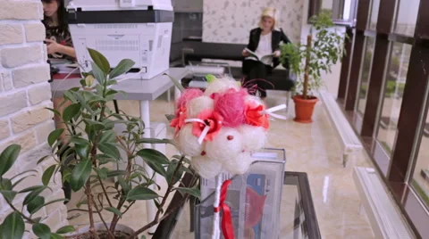 Visitors will receive in the office Stock Footage 51446288