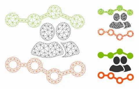 Visits Report Vector Mesh Wire Frame Model and Triangle Mosaic Icon Stock Illustration