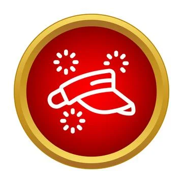 Visor blocking sun rays icon in red circle Ilustração Stock