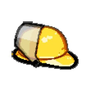 Visor firefighter helmet pixel art vector illustration Stock Illustration