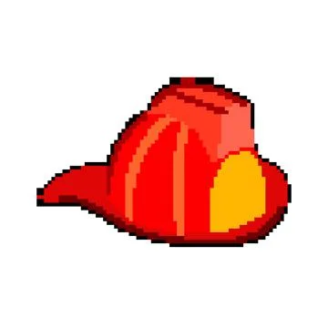 Visor firefighter helmet pixel art vector illustration Stock Illustration