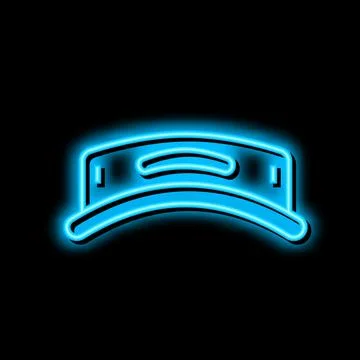 Visor hat golf player neon glow icon illustration Stock Illustration