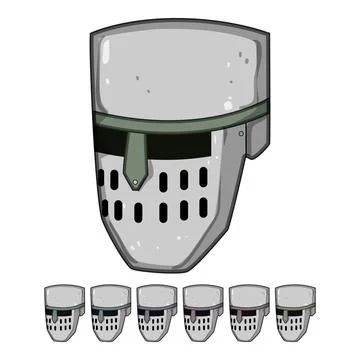 Visor knight helmet cartoon vector graphic Stock Illustration
