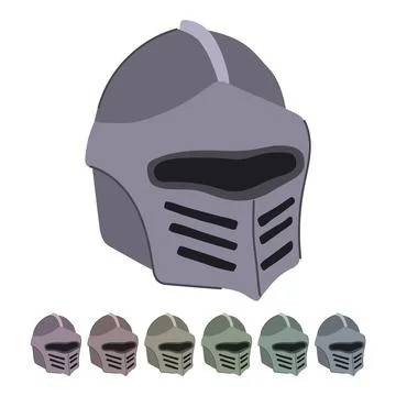 Visor knight helmet vector cartoon graphic Stock Illustration