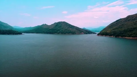 Vista aerea cinematica de la hermosa represa de prado en tolima colombia. mar Stock Footage 218048462