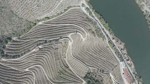 Vista aérea do Rio Douro Stock Footage 122129925