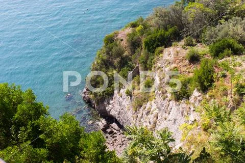 Vista di un'insenatura di Vietri sul mare Stock Photos