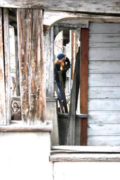 Visting a Cabin Stock Photos