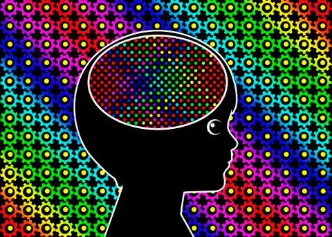 Visual activation in children Illustrazione stock