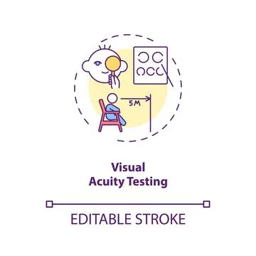 Visual acuity testing concept icon Stockillustratie