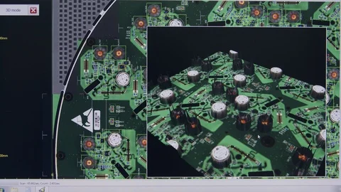 Visual and 3D inspection of a computer circuit board using laser scanning Stock Footage 98755068