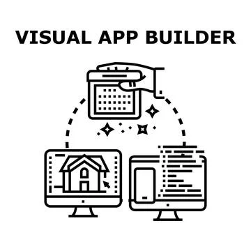 Visual app builder developing software application design Stock-Illustration