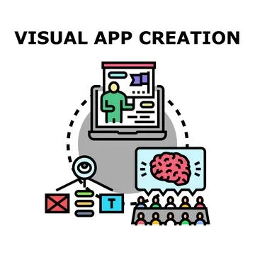 Visual app creation process development concept Illustrazione stock