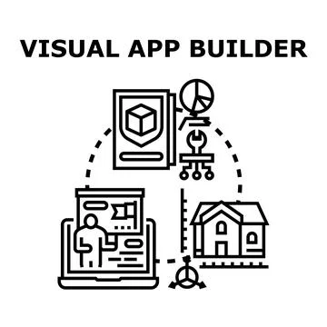 Visual application building process development 스톡 일러스트