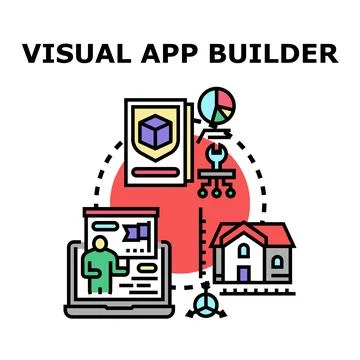 Visual application building process development Stock Illustration
