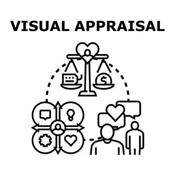 Visual appraisal evaluating value and customer feedback Stock Illustration